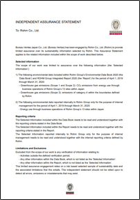 INDEPENDENT ASSURANCE STATEMENT
